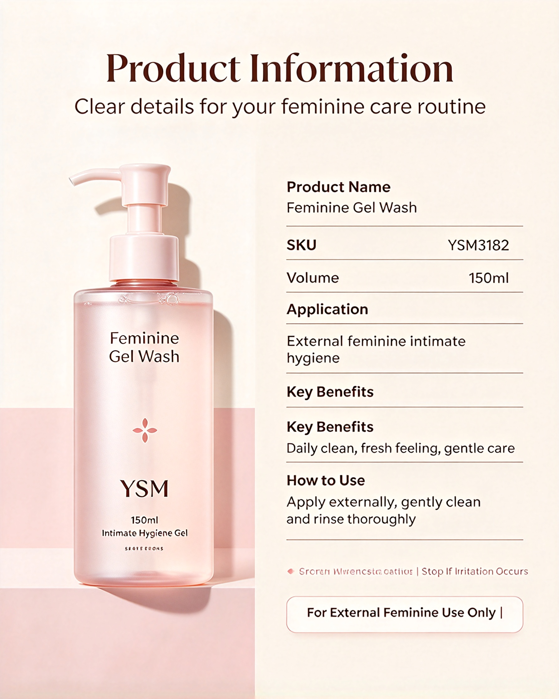 Feminine Gel Wash 150ml | Gentle Daily Intimate Hygiene Wash