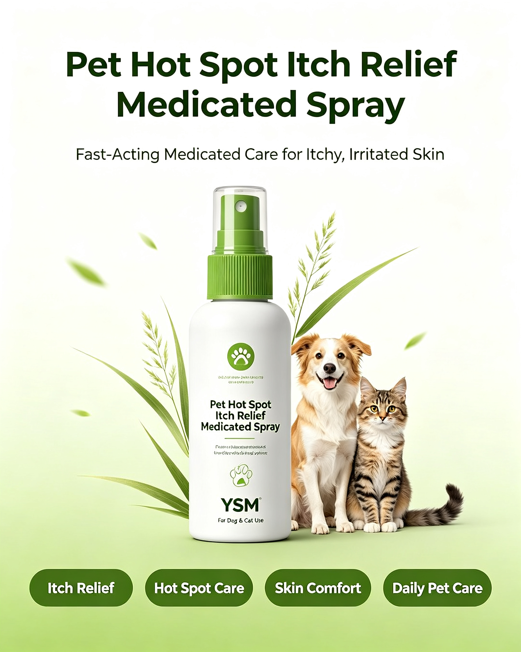 Pet Hot Spot Itch Relief Medicated Spray | Dog & Cat Skin Care