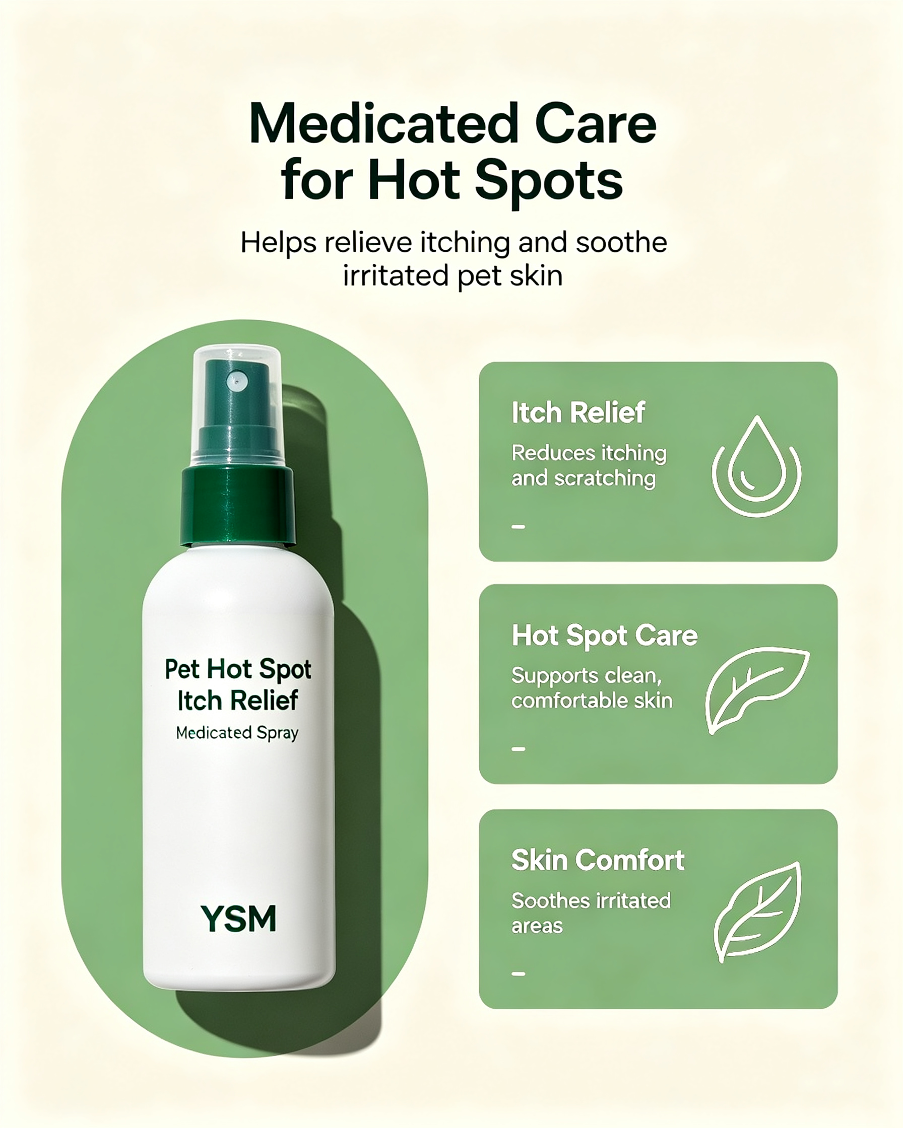 Pet Hot Spot Itch Relief Medicated Spray | Dog & Cat Skin Care