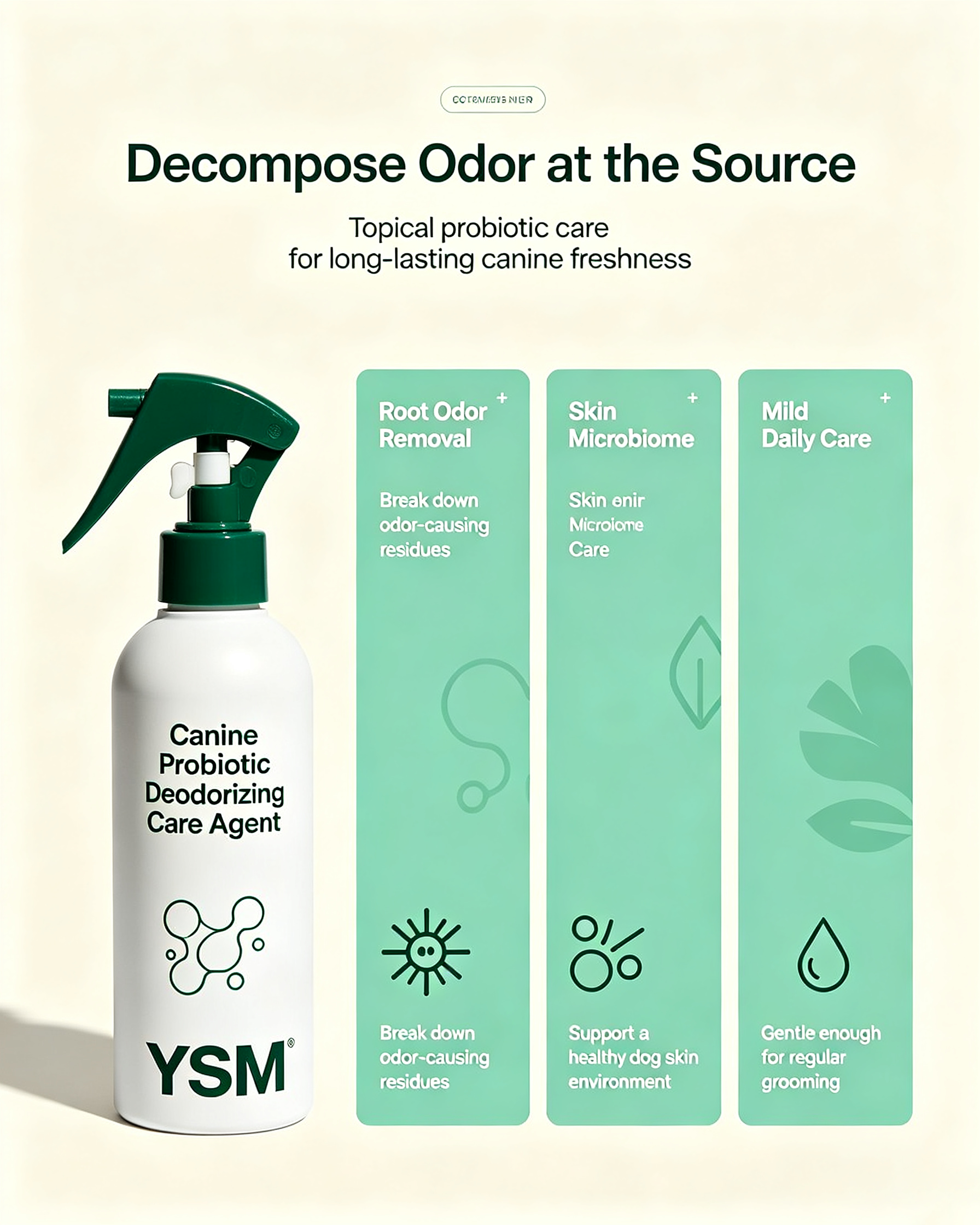 Dog Probiotic Deodorizing Care Agent | Skin & Odor Care For Dogs