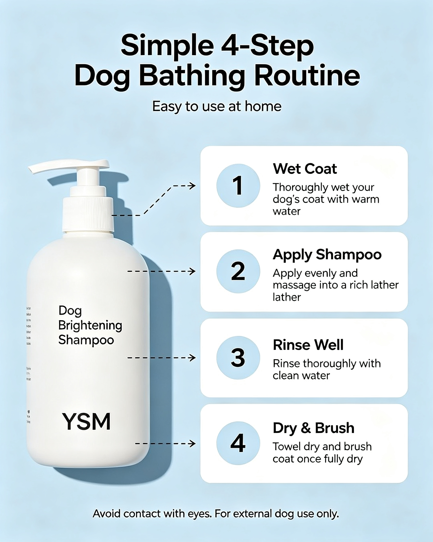 Dog Brightening Shampoo for White & Light Coats | Stain & Yellowing Removal
