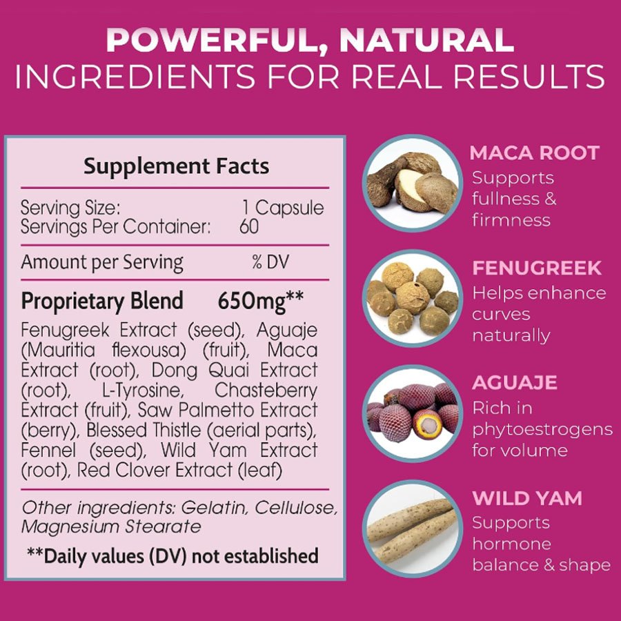 Booty Magic Butt Enhancement Pills - 2 Months Supply of Booty Pills, Bum Pills for Bigger, Rounder, Volumized Butt with Maca Root Extract, Fenugreek Extract Booty Magic Butt Enhancement Pills - 2 Months Supply of Booty Pills, Bum Pills for Bigger, Rounder, Volumized Butt with Maca Root Extract, Fenugreek Extract - Image 6